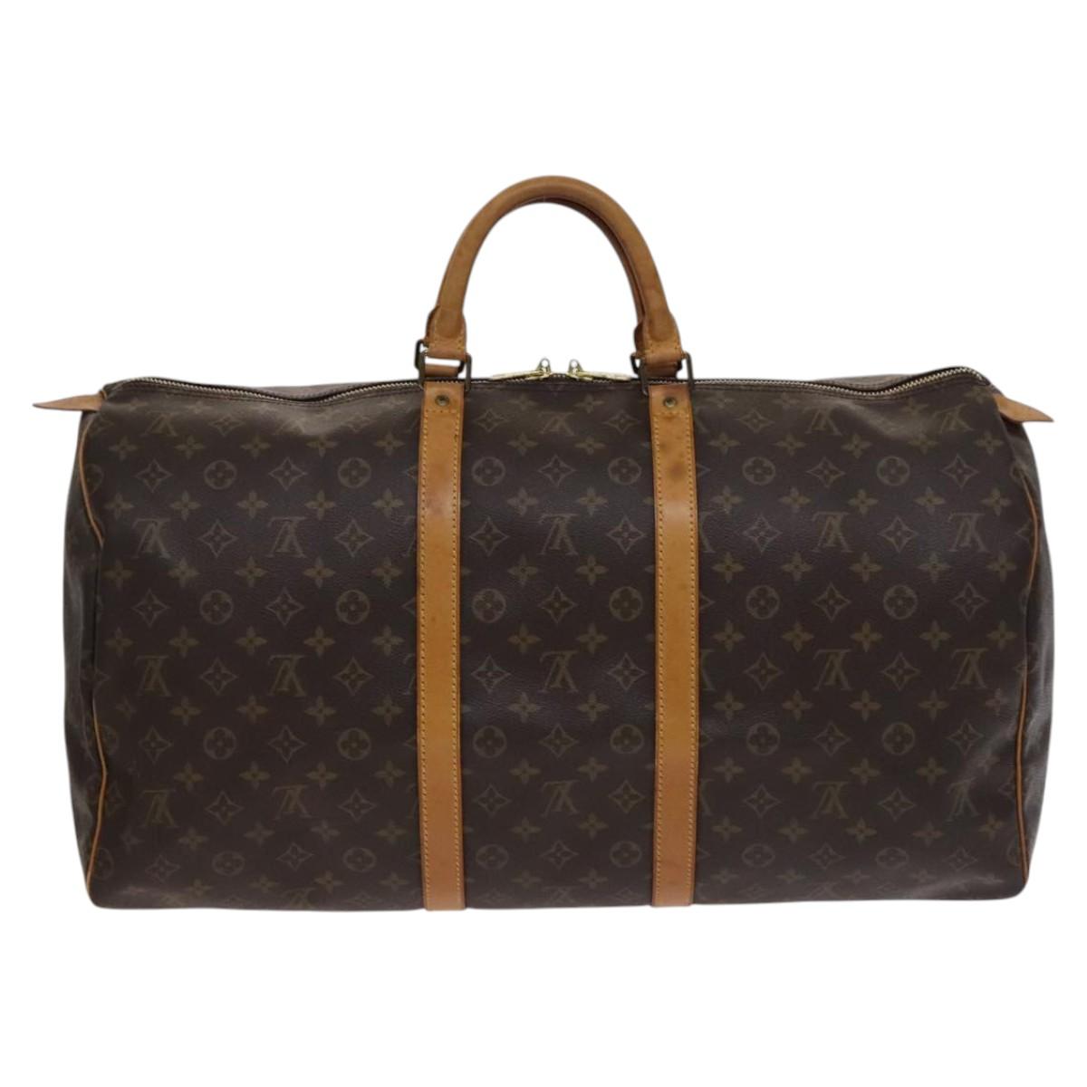 Louis Vuitton Keepall 55 Brown Canvas Travel Bag (Pre-Owned)