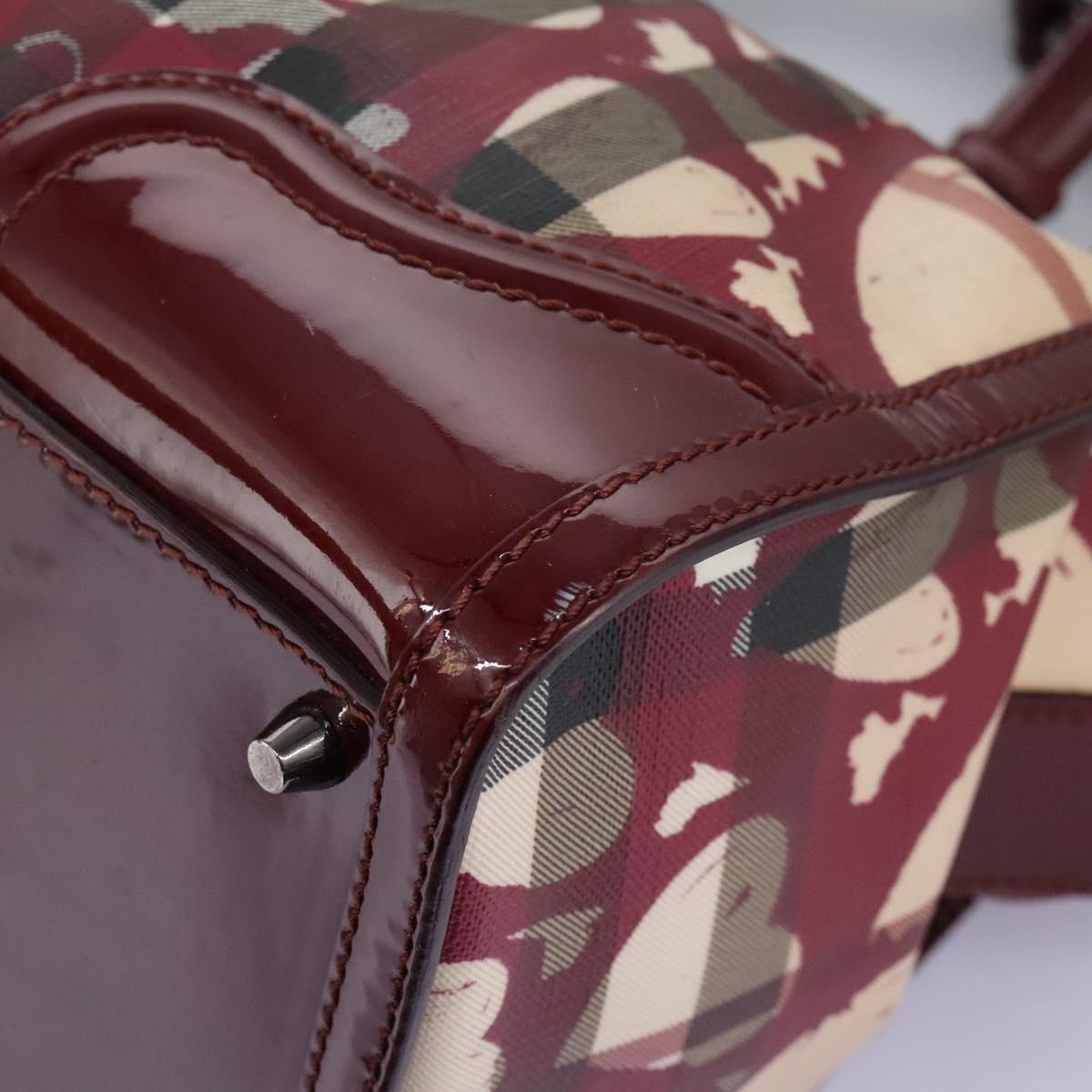 Burberry Heart Burgundy Canvas Travel Bag (Pre-Owned)