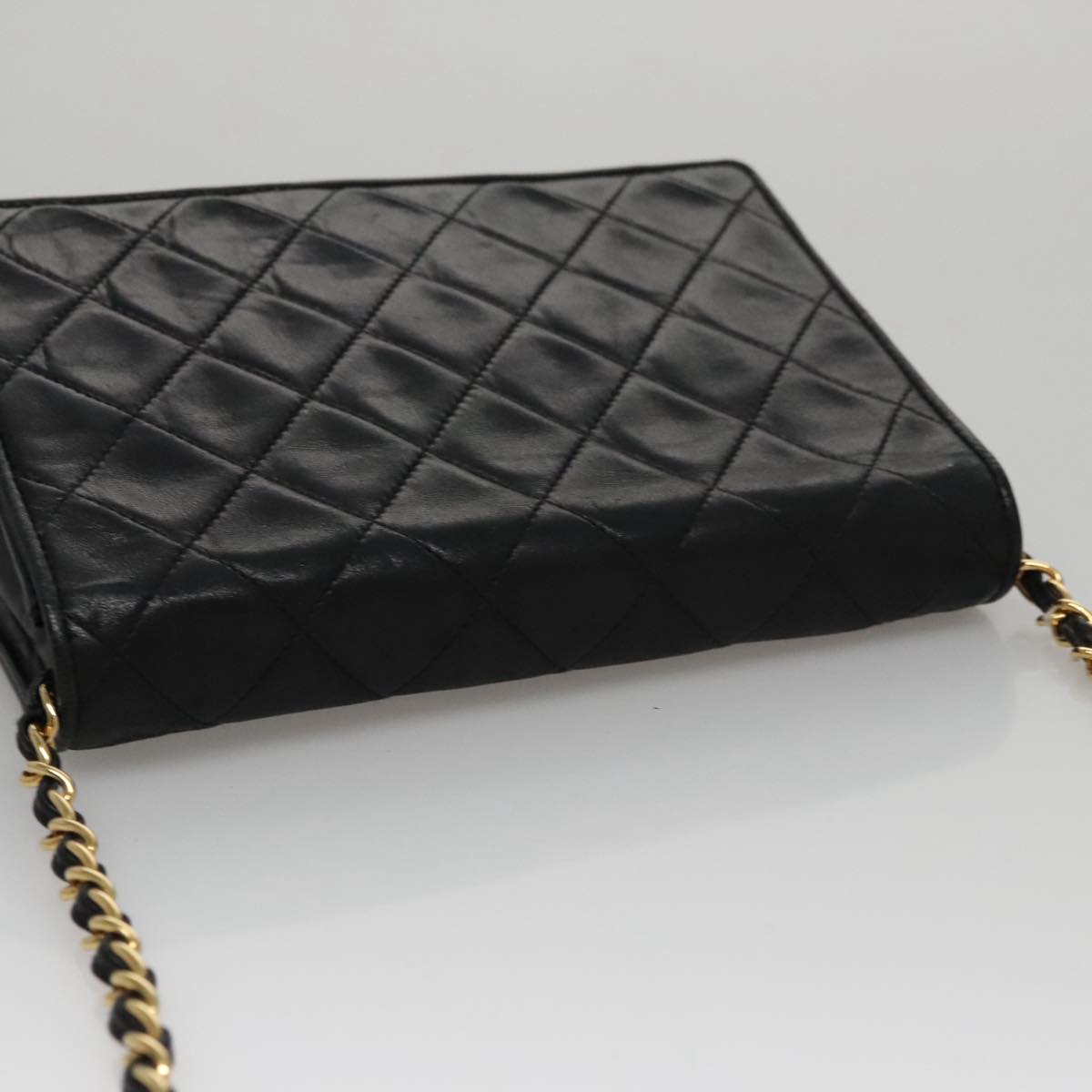 Chanel Full Flap Black Leather Shoulder Bag (Pre-Owned)