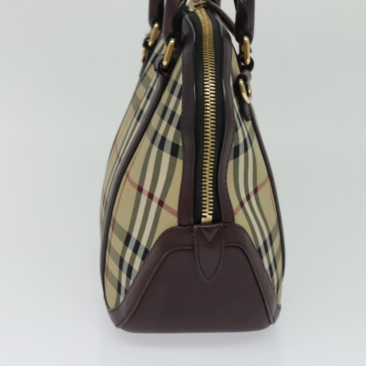 Burberry Nova Check Beige Canvas Handbag (Pre-Owned)
