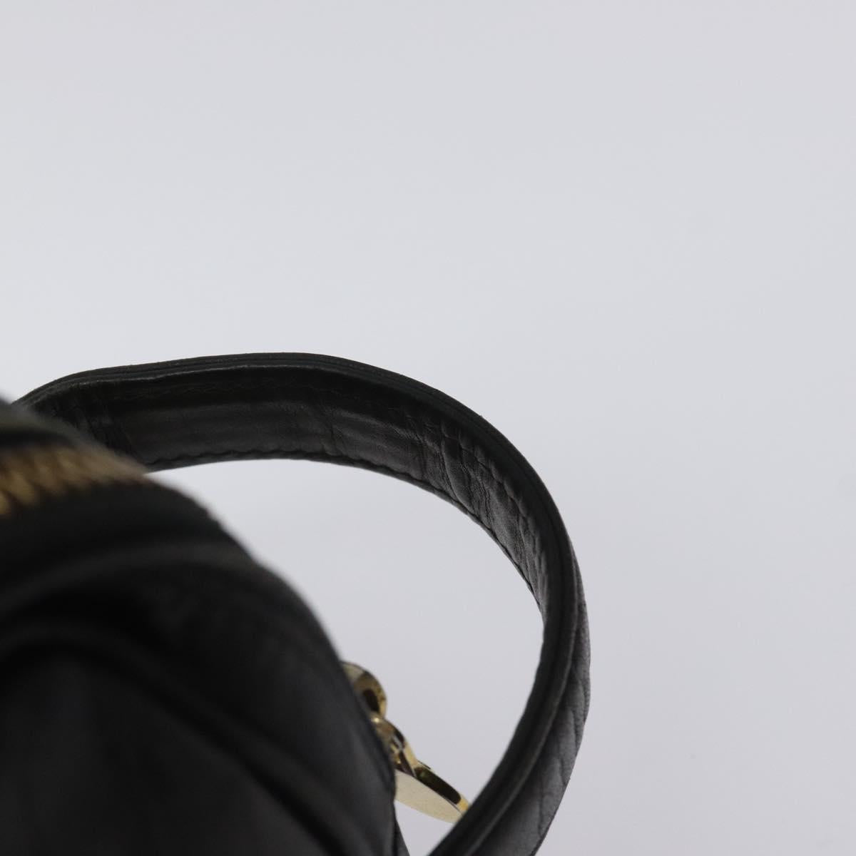 Versace Gianni Black Leather Clutch Bag (Pre-Owned)