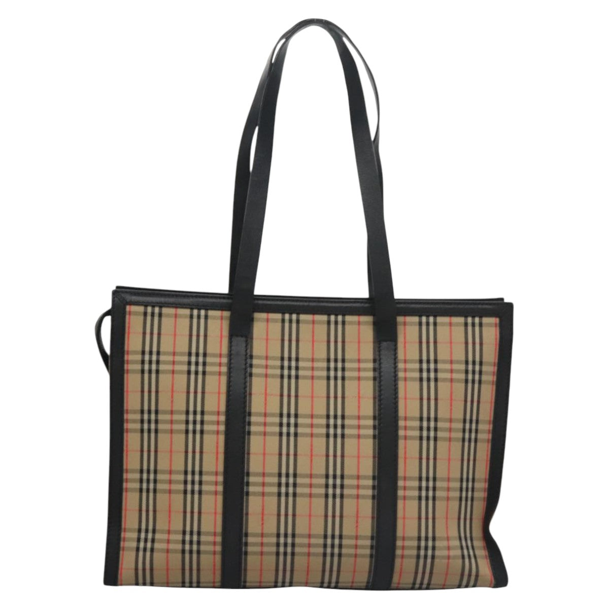 Burberry Nova Check Beige Canvas Tote Bag (Pre-Owned)