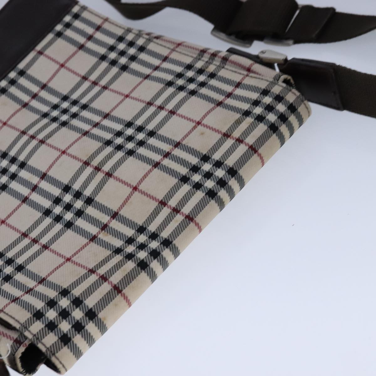 Burberry Nova Check Beige Canvas Shoulder Bag (Pre-Owned)