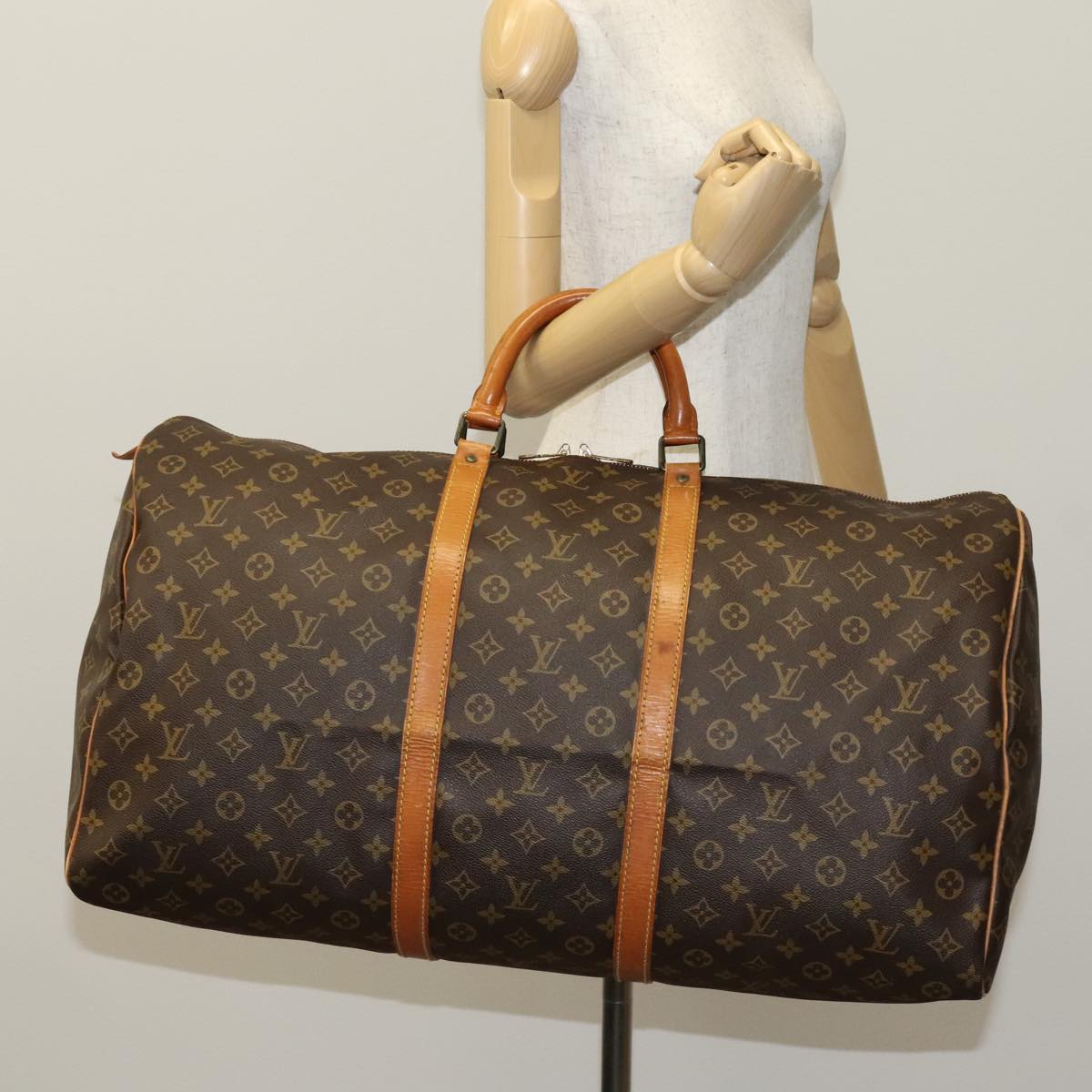 Louis Vuitton Keepall 60 Brown Canvas Travel Bag (Pre-Owned)