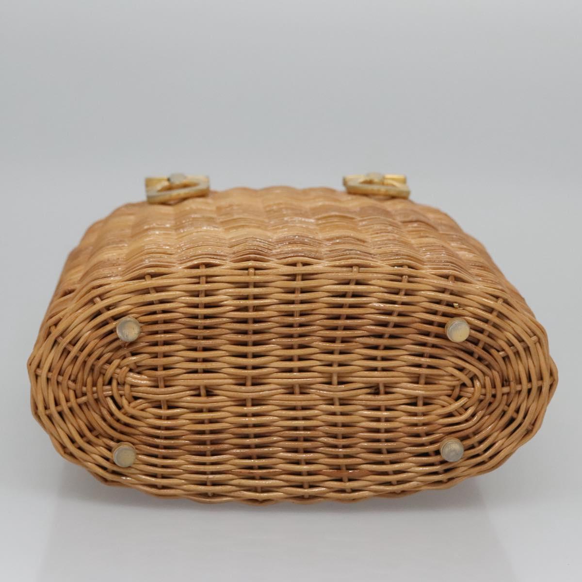 Salvatore Ferragamo Gancini Brown Wicker Handbag (Pre-Owned)