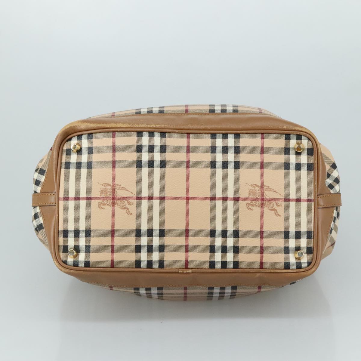 Burberry Nova Check Beige Canvas Tote Bag (Pre-Owned)