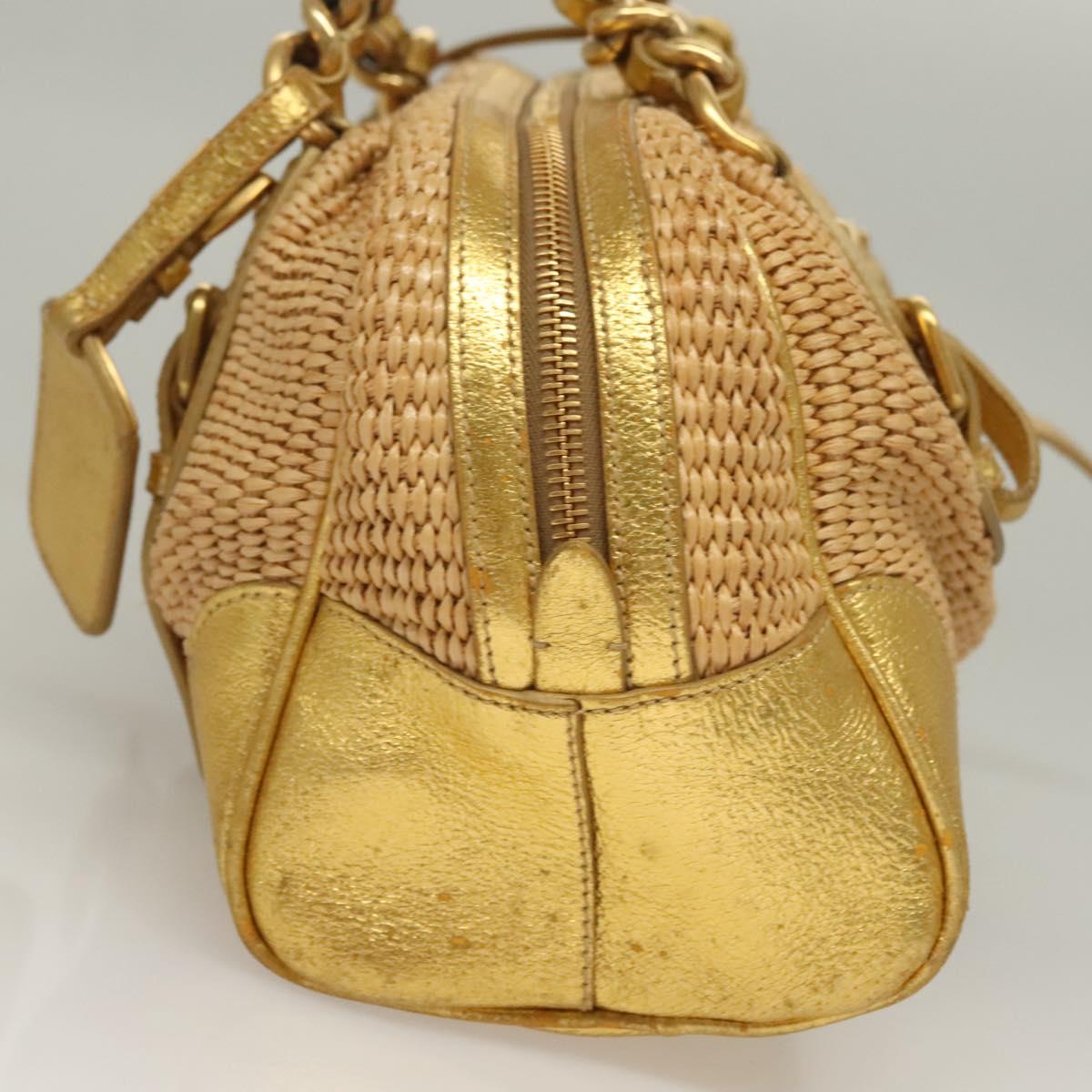 Prada Gold Nylon Shoulder Bag (Pre-Owned)