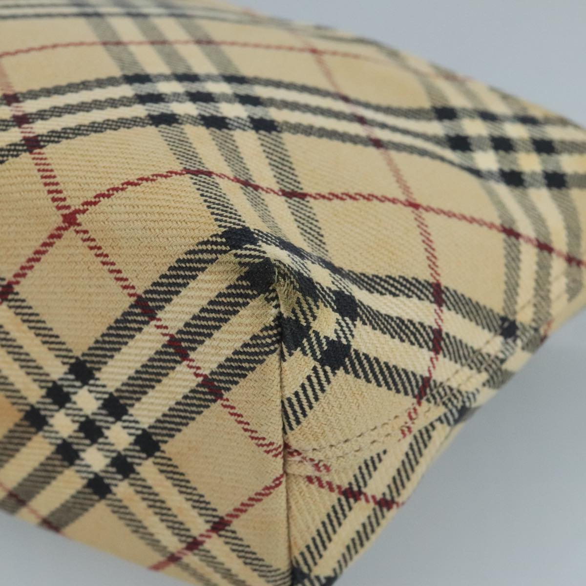 Burberry Nova Check Beige Canvas Shoulder Bag (Pre-Owned)