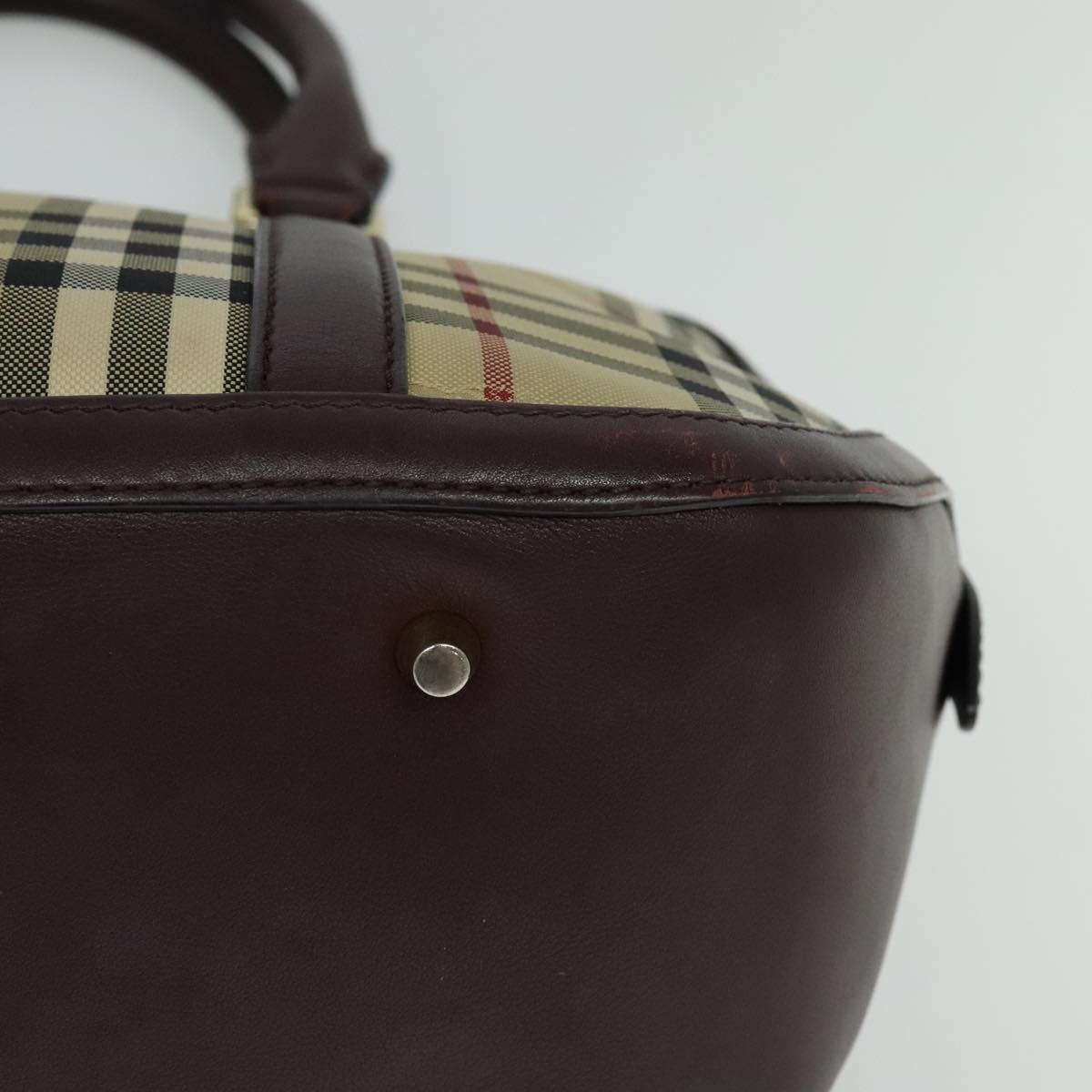 Burberry Nova Check Beige Canvas Handbag (Pre-Owned)