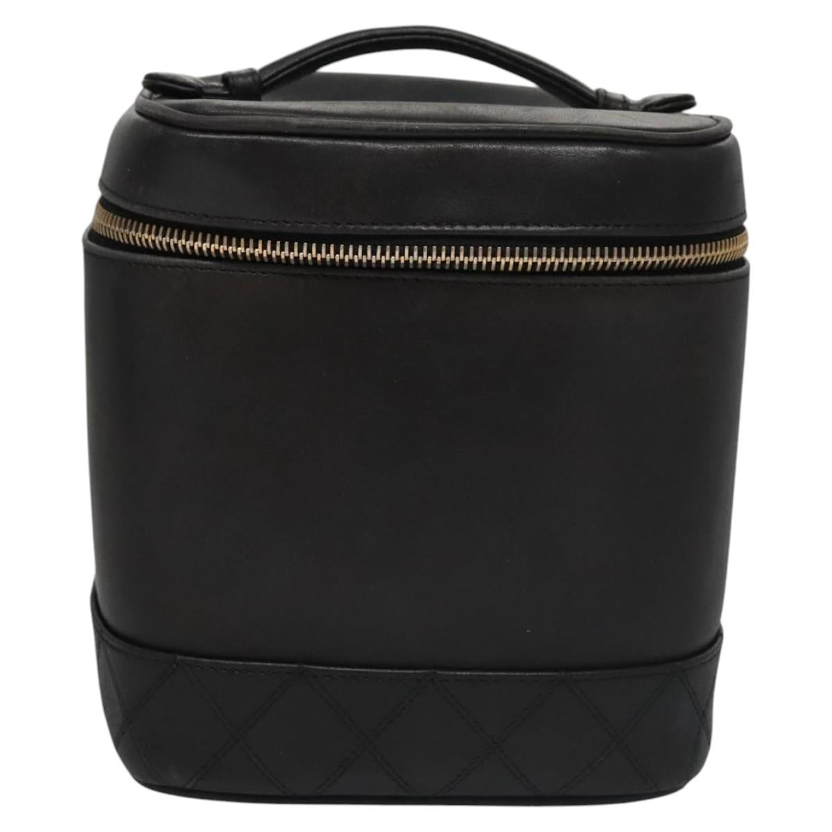 Chanel Vanity Black Leather Handbag (Pre-Owned)