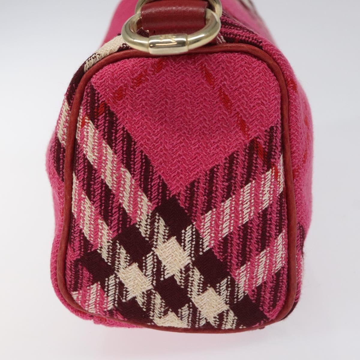 Burberry Nova Check Pink Canvas Handbag (Pre-Owned)