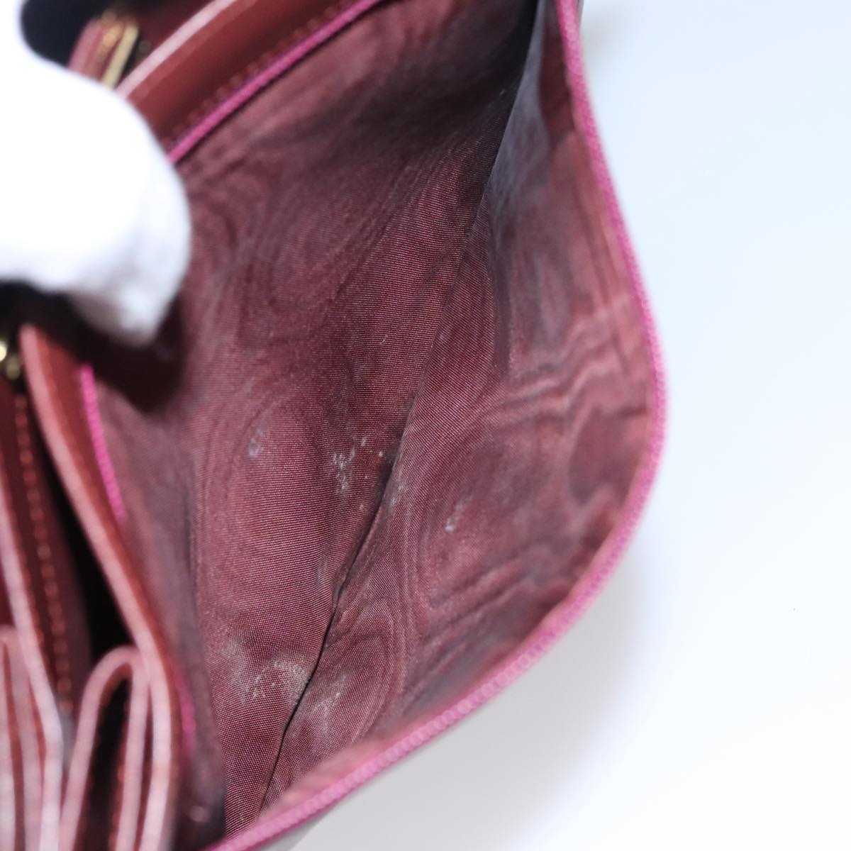 Cartier Must De Cartier Burgundy Leather Shoulder Bag (Pre-Owned)