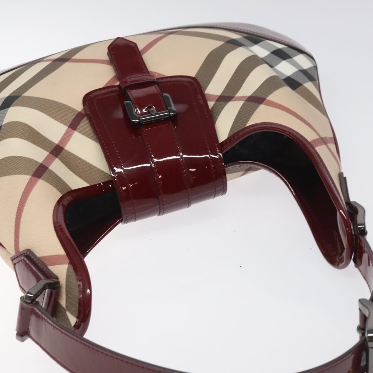 Burberry Nova Check Beige Canvas Shoulder Bag (Pre-Owned)