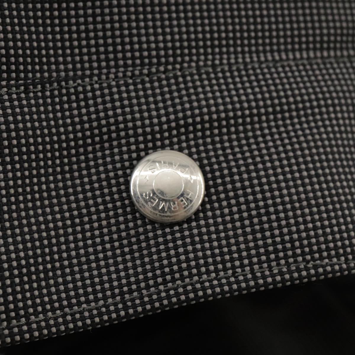 Hermès Herline Grey Canvas Handbag (Pre-Owned)