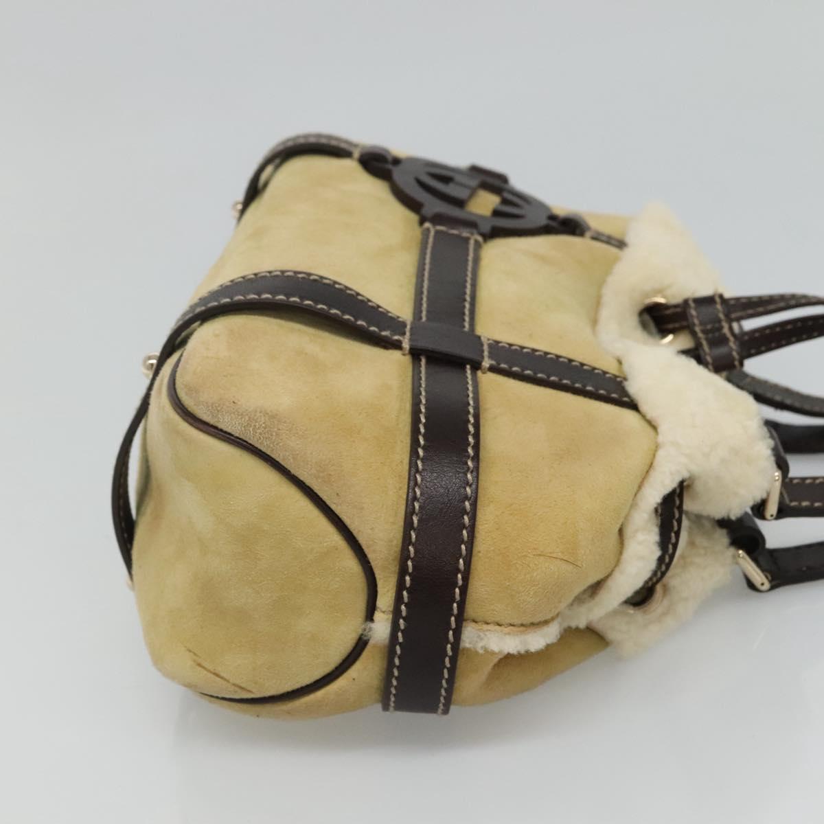 Gucci Bamboo Beige Suede Shoulder Bag (Pre-Owned)