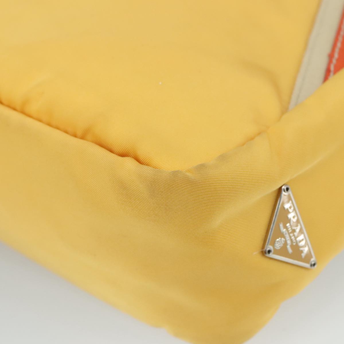 Prada Tessuto Yellow Canvas Handbag (Pre-Owned)