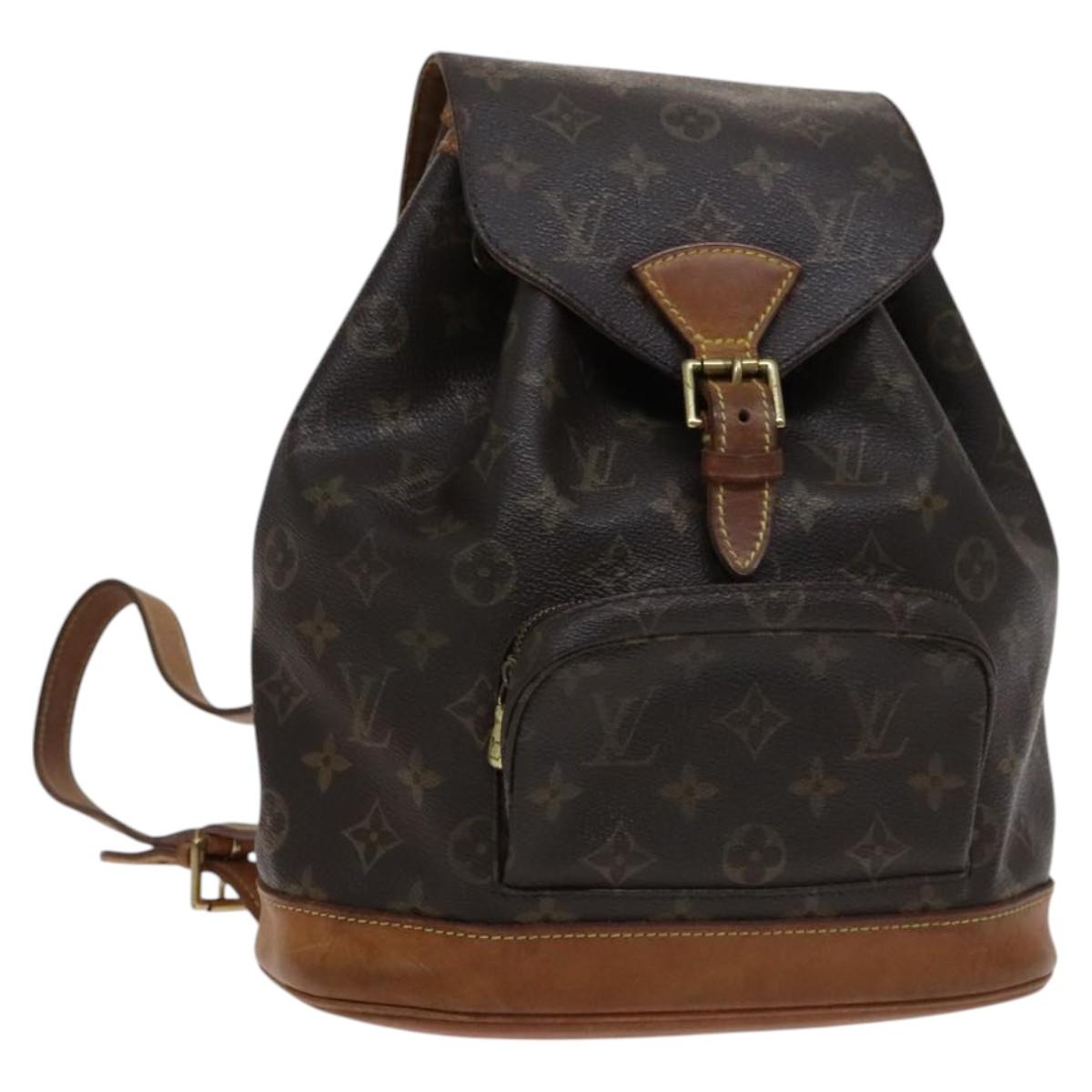 Louis Vuitton Montsouris Mm Brown Canvas Backpack Bag (Pre-Owned)