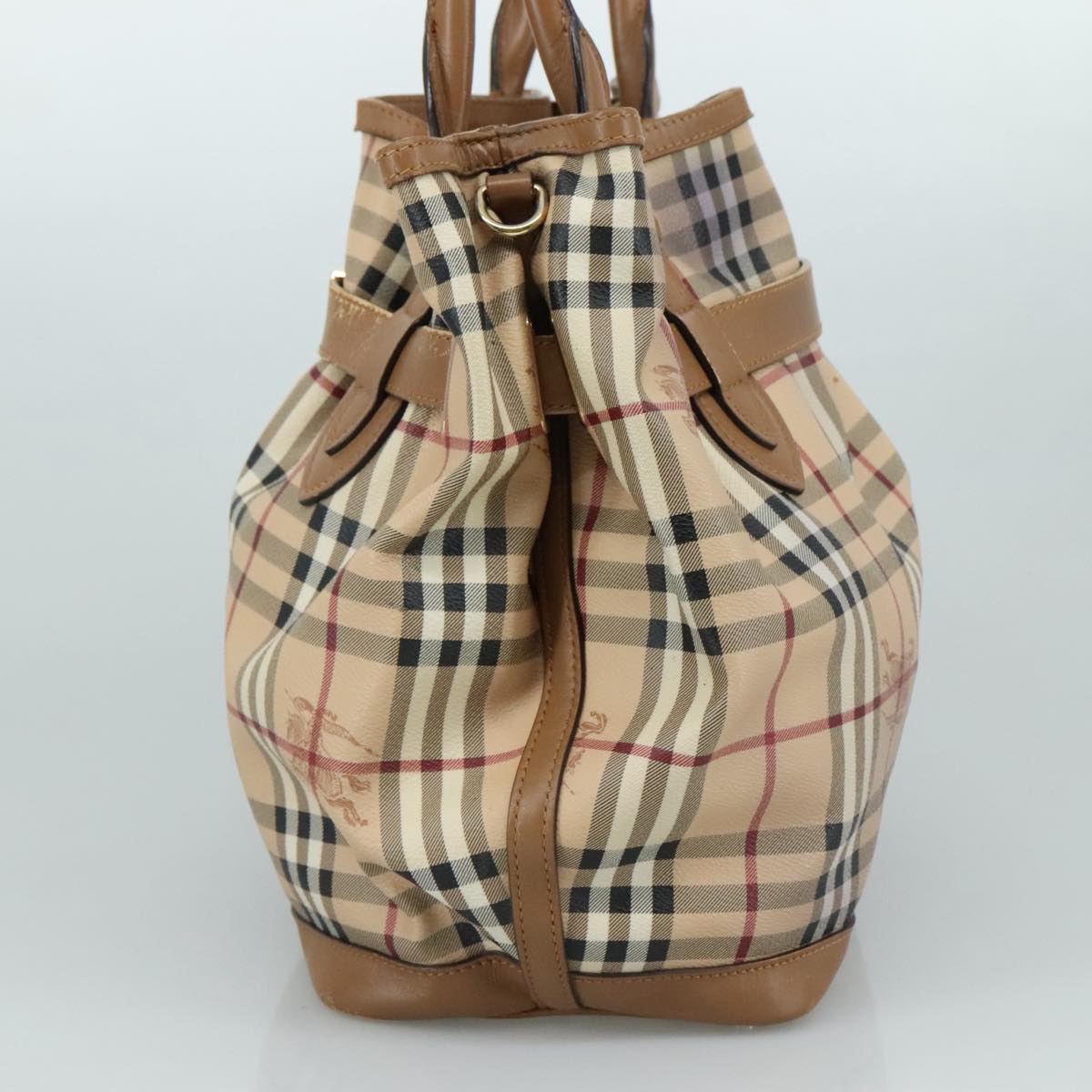 Burberry Nova Check Beige Canvas Tote Bag (Pre-Owned)