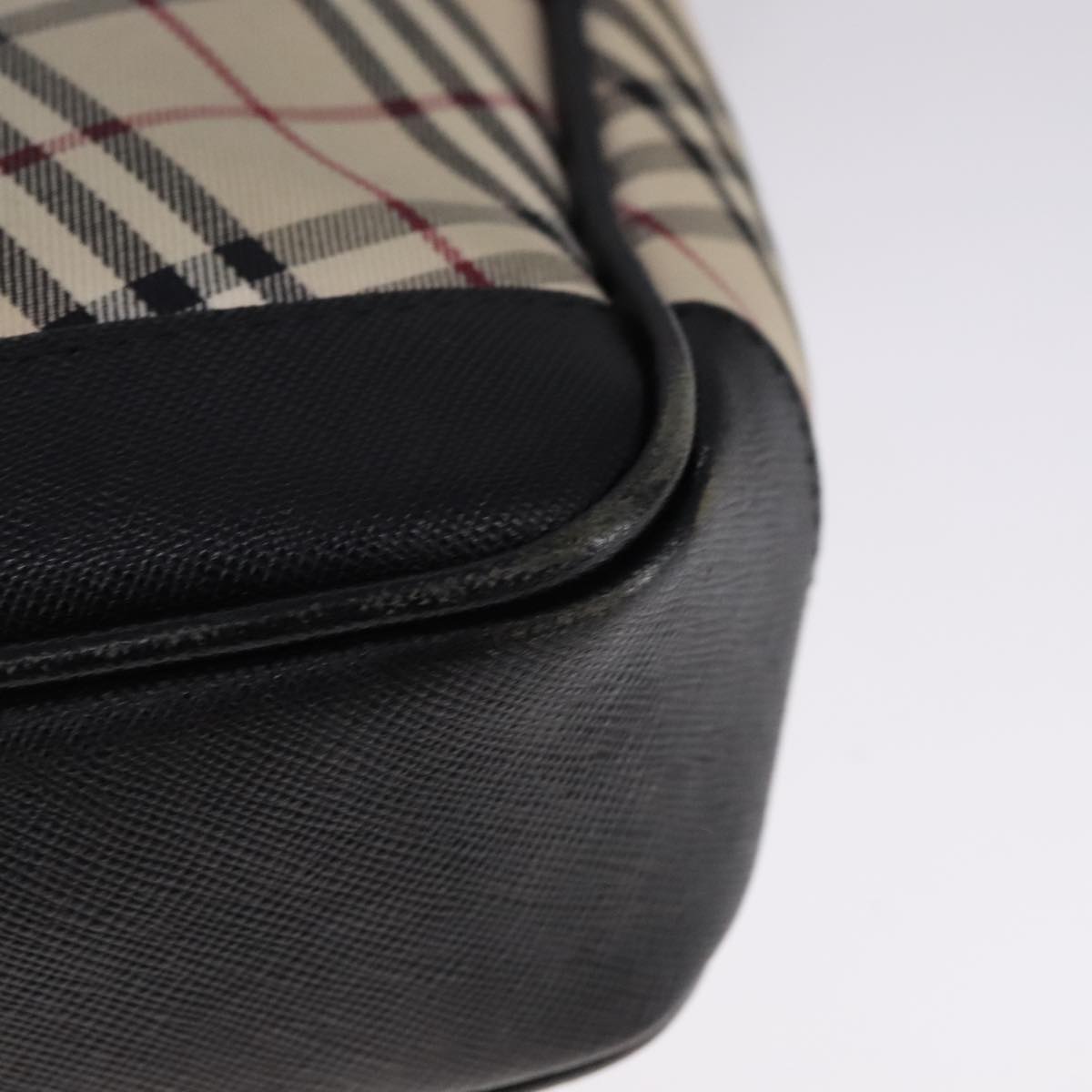 Burberry Nova Check Beige Canvas Shoulder Bag (Pre-Owned)