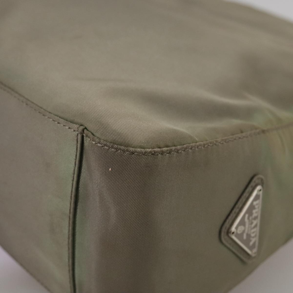 Prada Tessuto Khaki Synthetic Shoulder Bag (Pre-Owned)