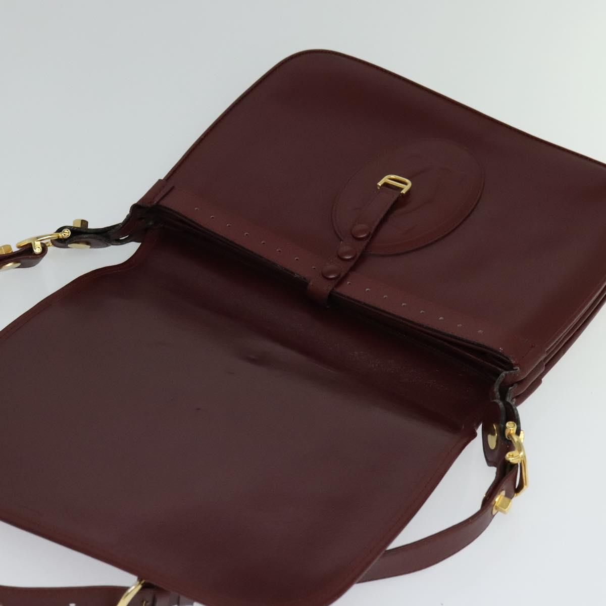 Cartier Must De Cartier Burgundy Suede Shoulder Bag (Pre-Owned)