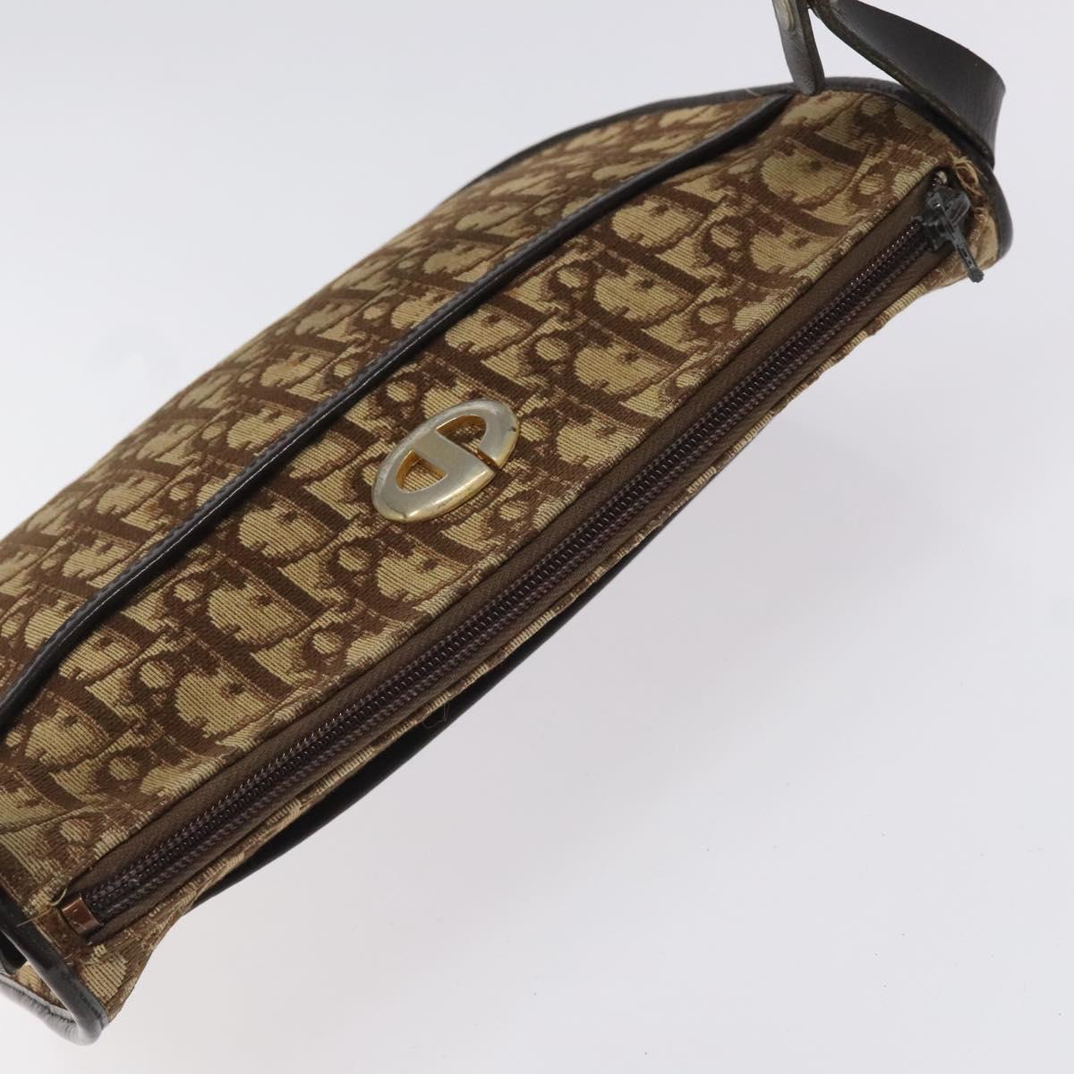 Dior Trotter Brown Canvas Shoulder Bag (Pre-Owned)