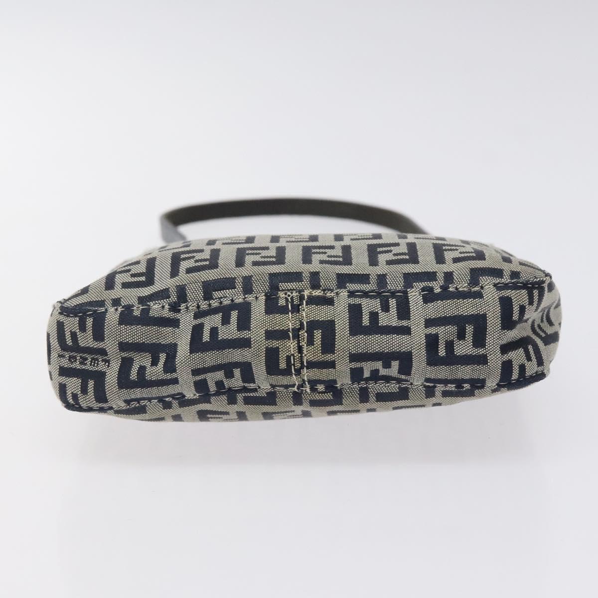 Fendi Zucchino Navy Canvas Shoulder Bag (Pre-Owned)
