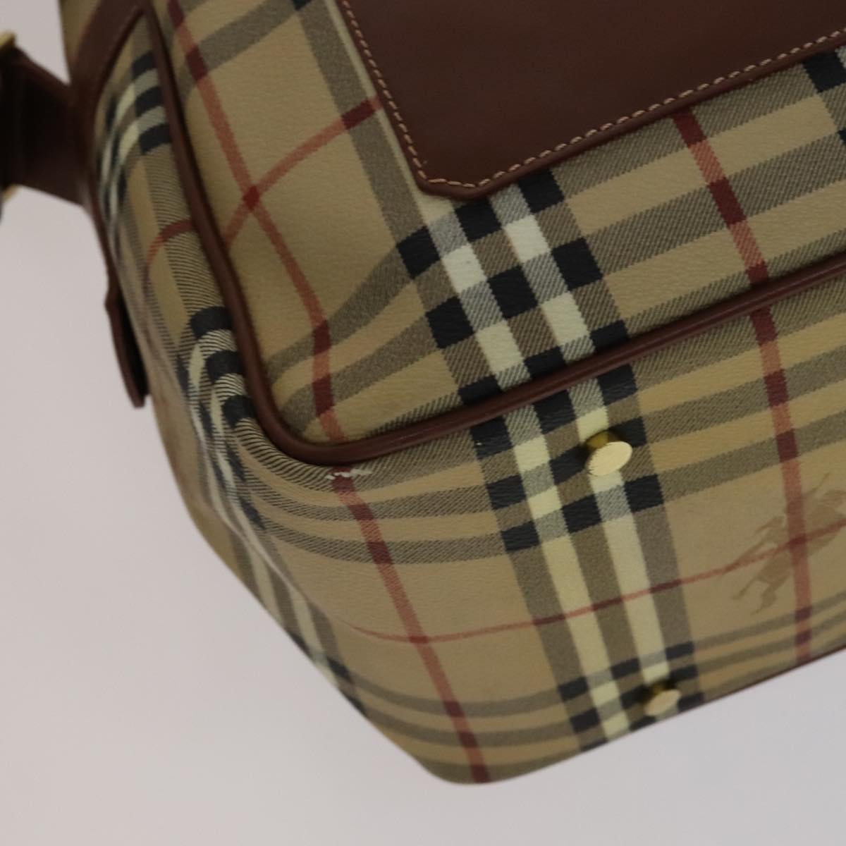 Burberry Haymarket Beige Canvas Shoulder Bag (Pre-Owned)