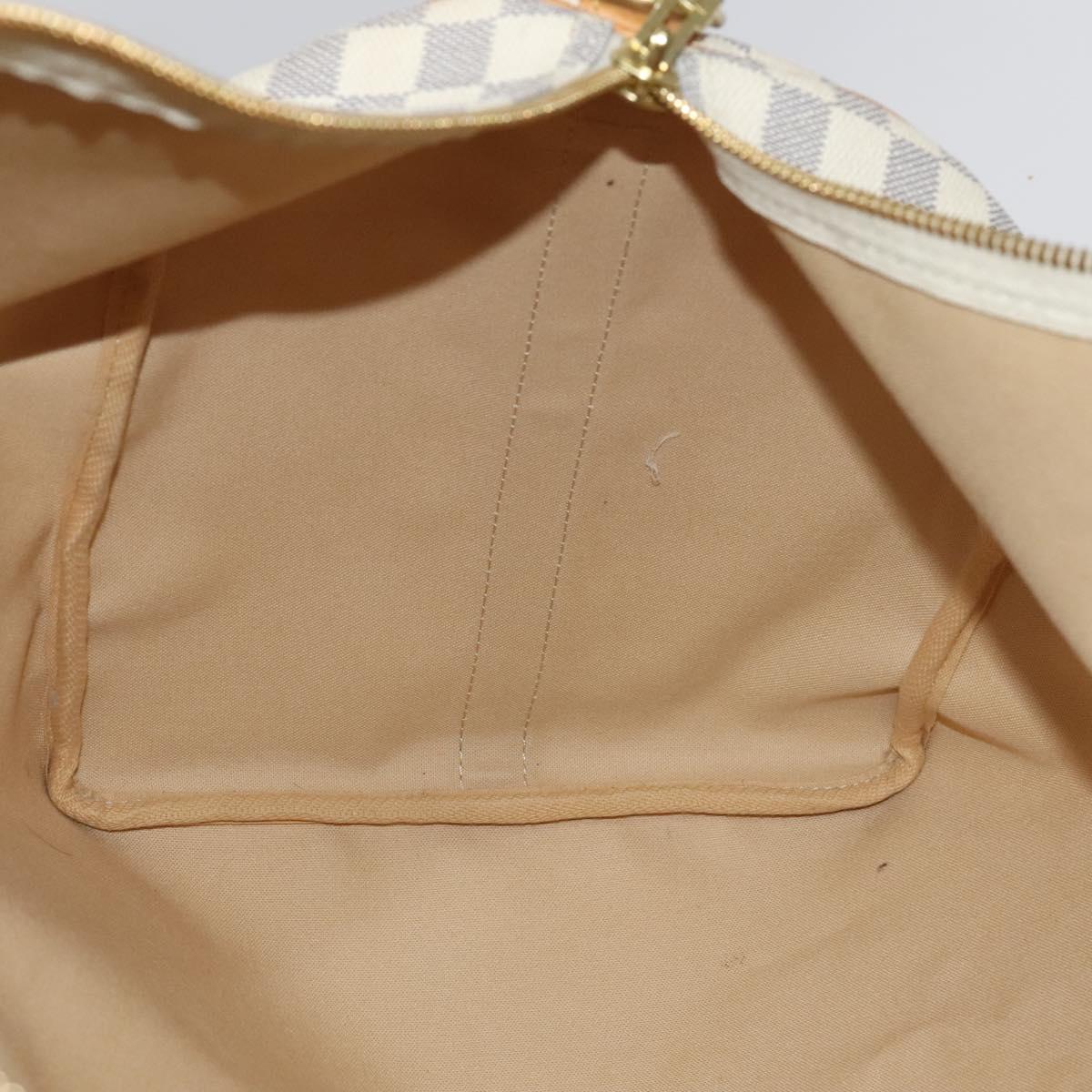 Louis Vuitton Keepall Bandouliere 55 White Canvas Travel Bag (Pre-Owned)