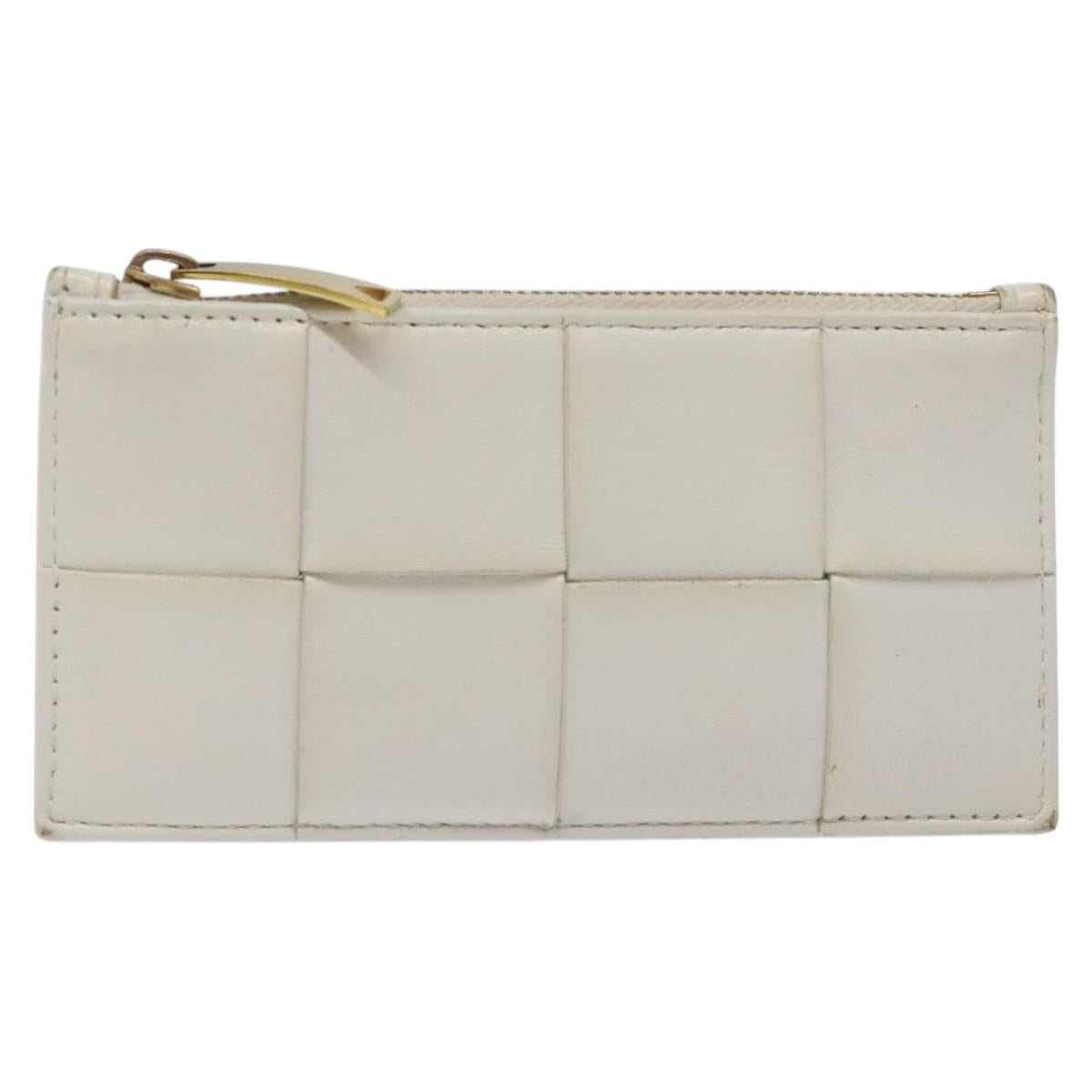 Bottega Veneta Intrecciato White Leather Wallet (Pre-Owned)