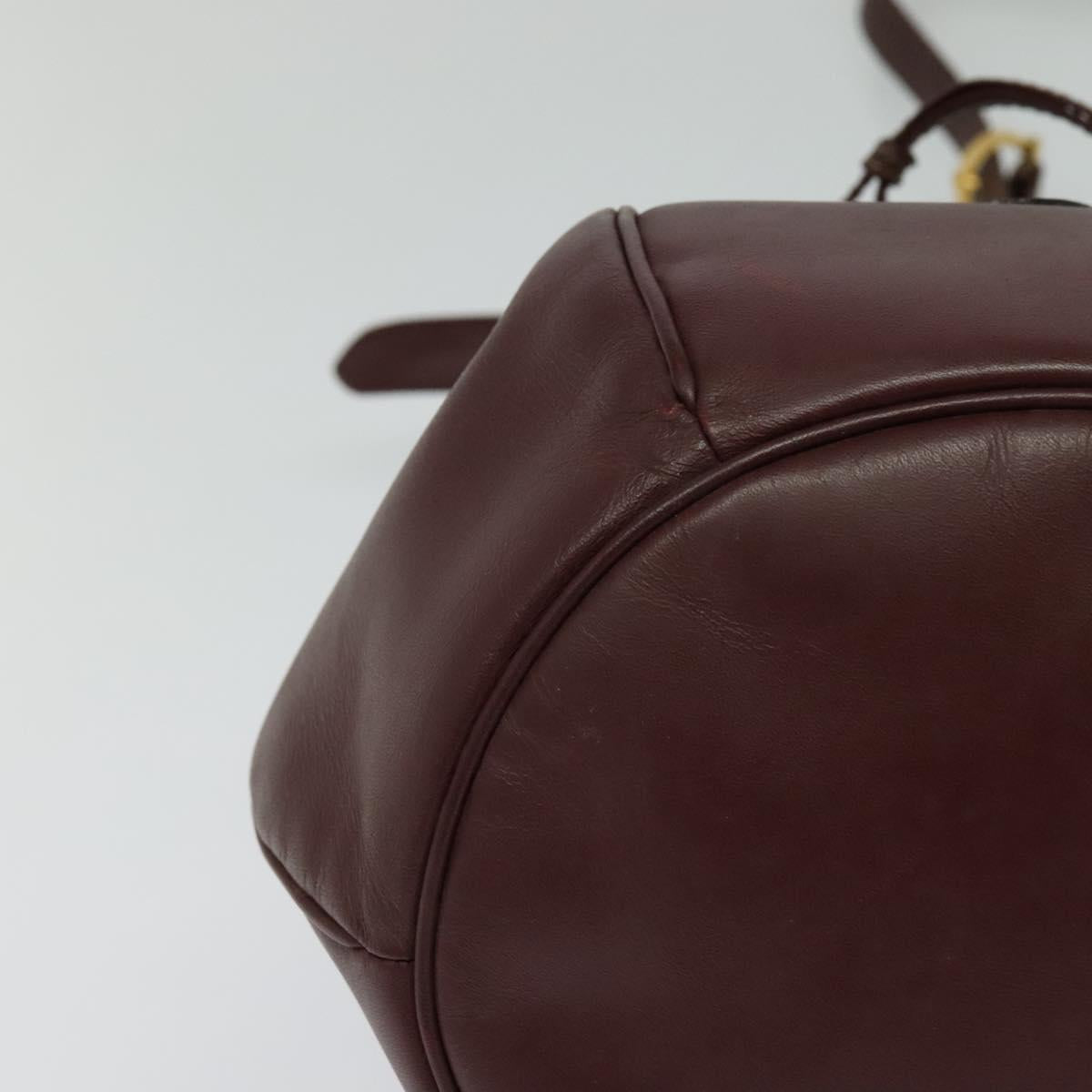 Cartier Must Line Burgundy Leather Shoulder Bag (Pre-Owned)