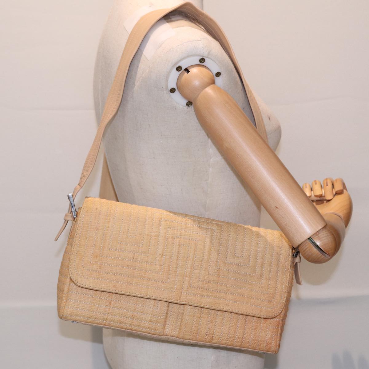 Bally Beige Canvas Shoulder Bag (Pre-Owned)