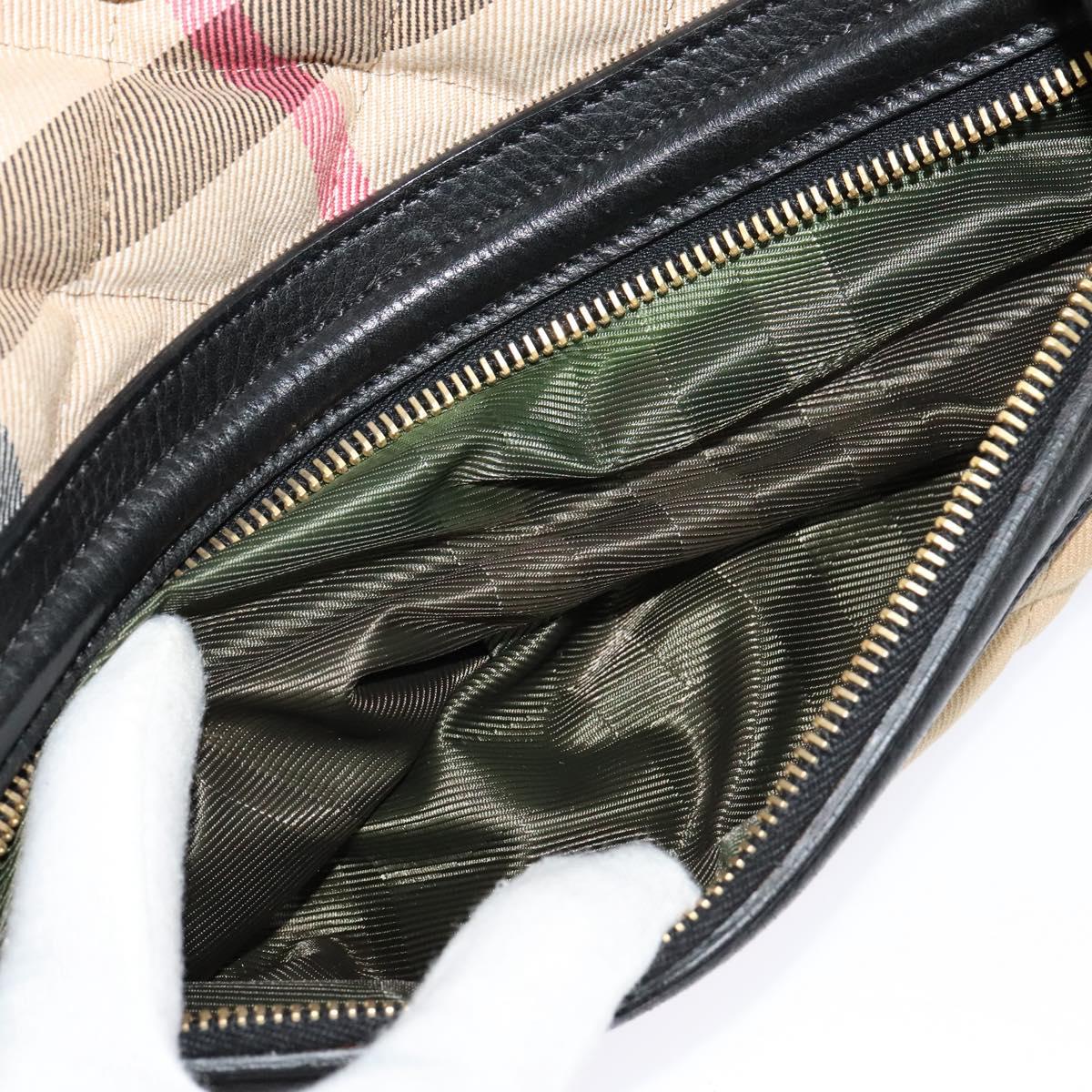 Burberry House Check Beige Canvas Shoulder Bag (Pre-Owned)