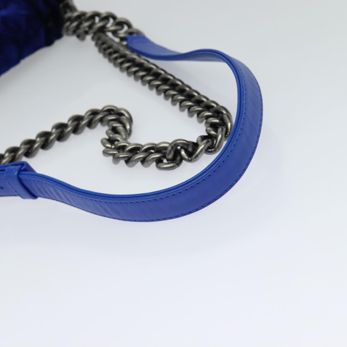 Chanel Boy Blue Velvet Shoulder Bag (Pre-Owned)