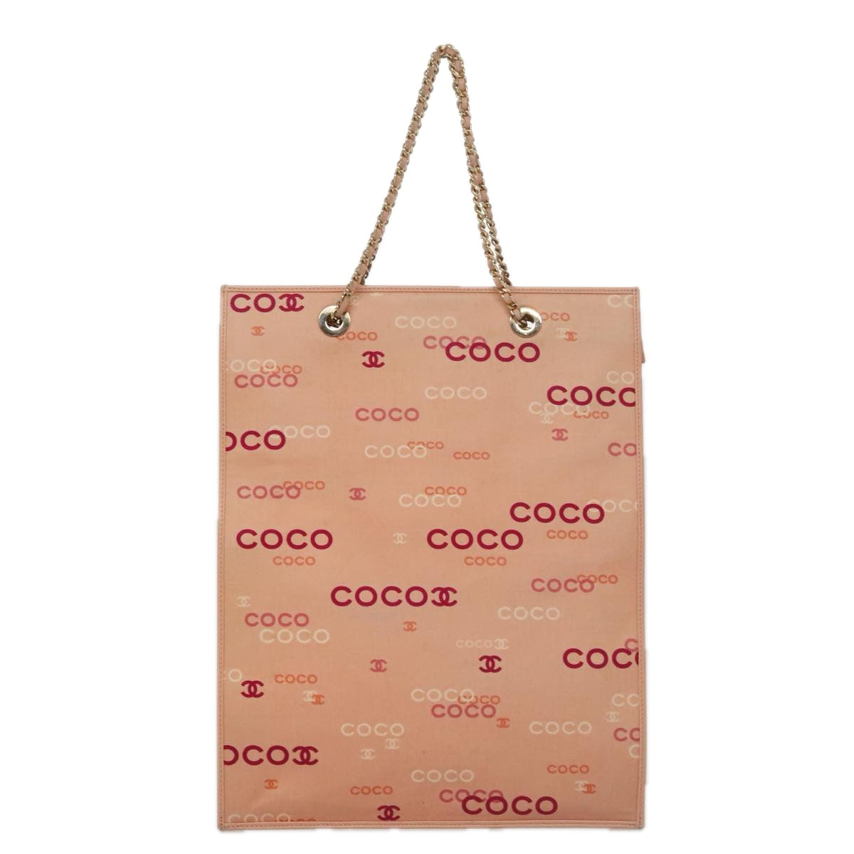 Chanel Coco Mark Pink Canvas Tote Bag (Pre-Owned)