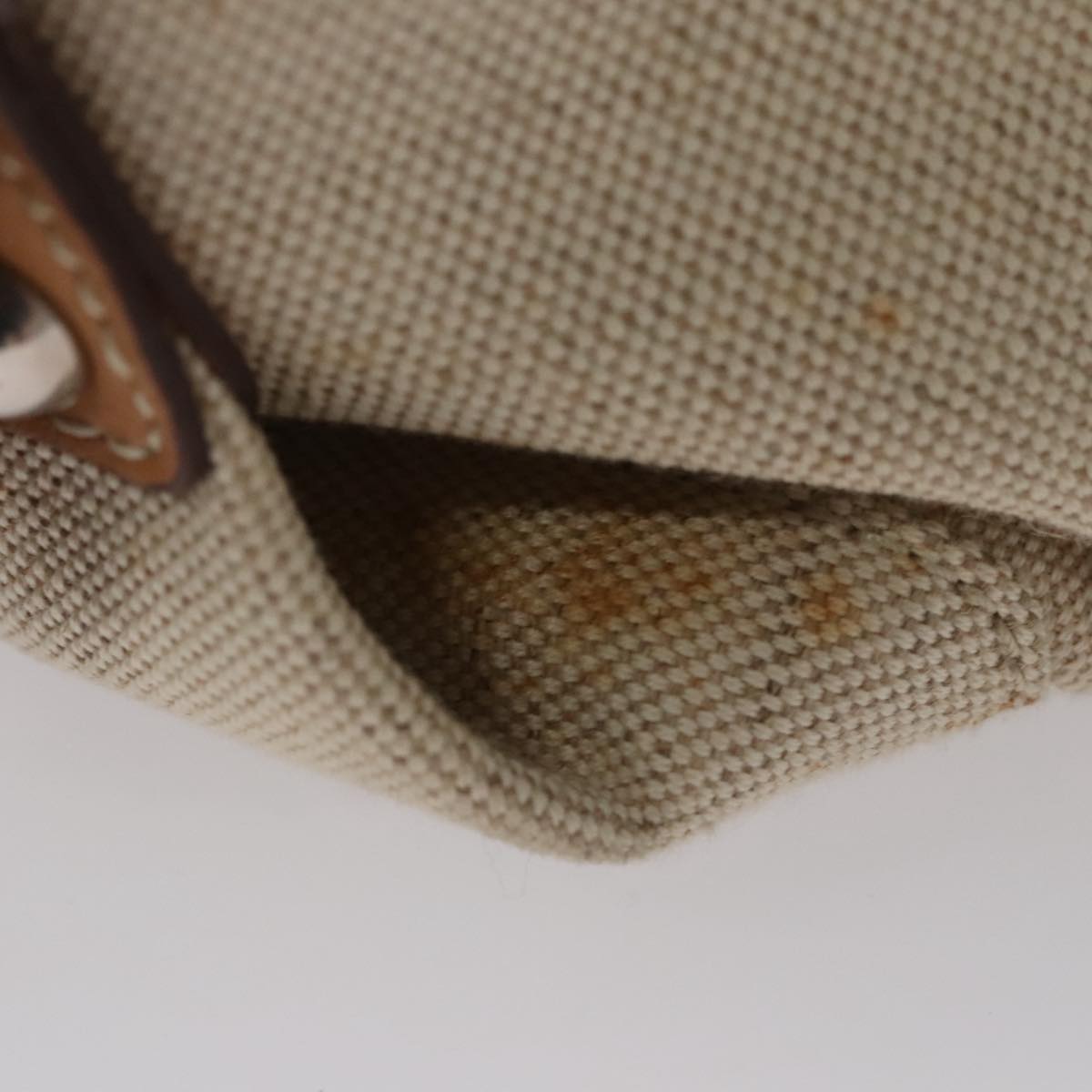 Salvatore Ferragamo Gancini Beige Canvas Shoulder Bag (Pre-Owned)
