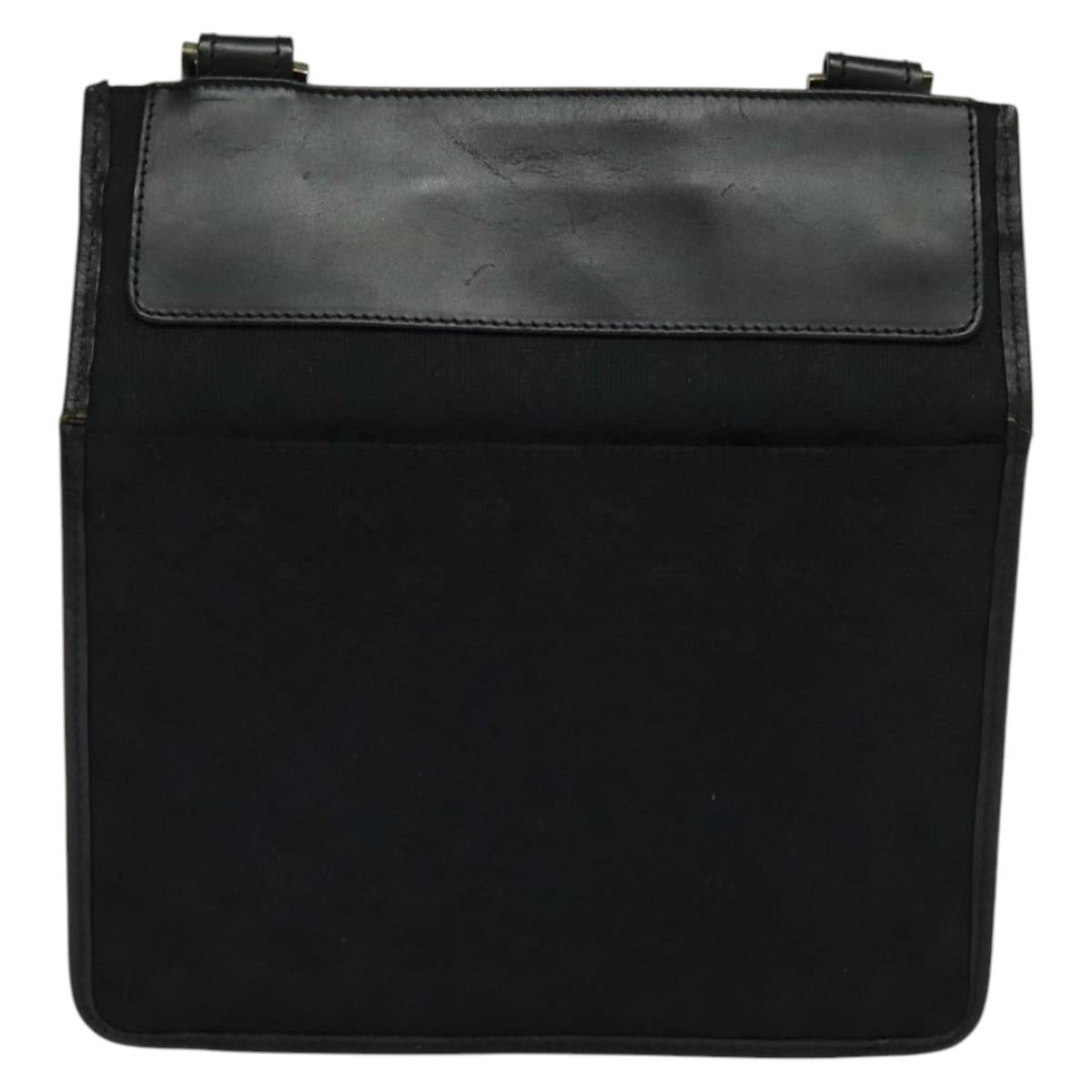Gucci Gg Canvas Black Canvas Shoulder Bag (Pre-Owned)