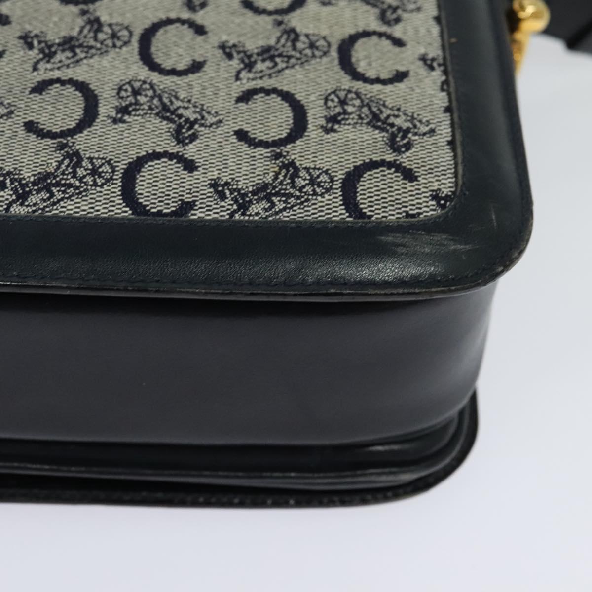 Céline Horse Carriage Navy Canvas Shoulder Bag (Pre-Owned)