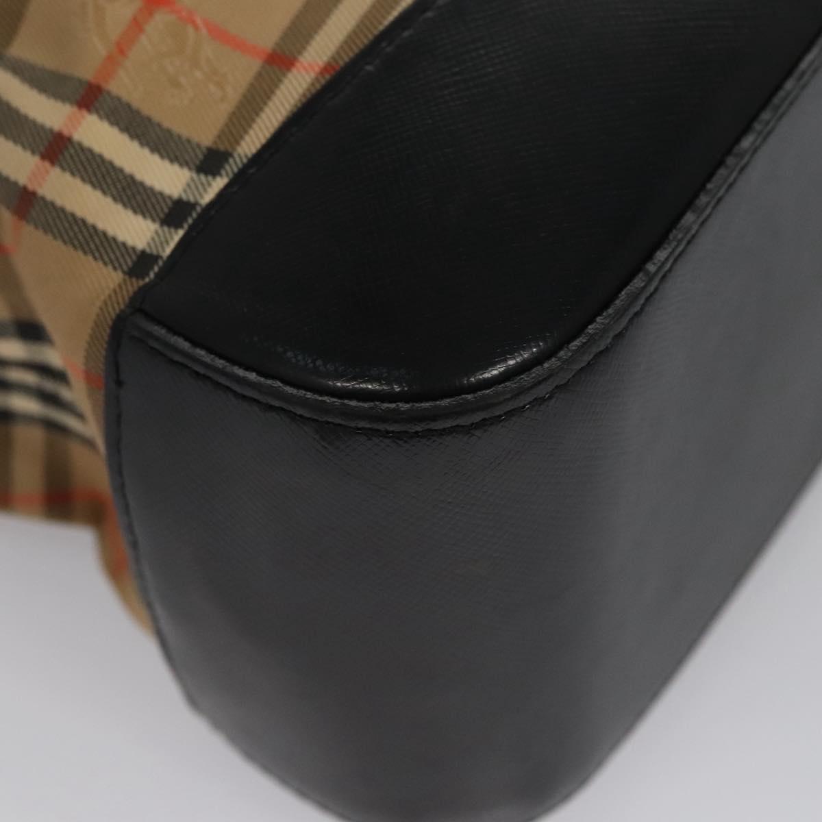 Burberry Nova Check Beige Canvas Handbag (Pre-Owned)