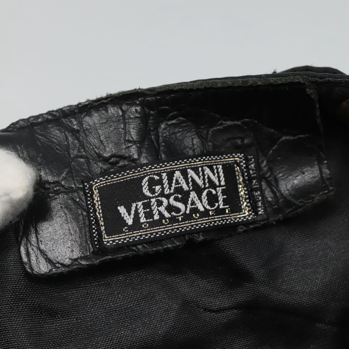 Versace Gianni Black Synthetic Backpack Bag (Pre-Owned)