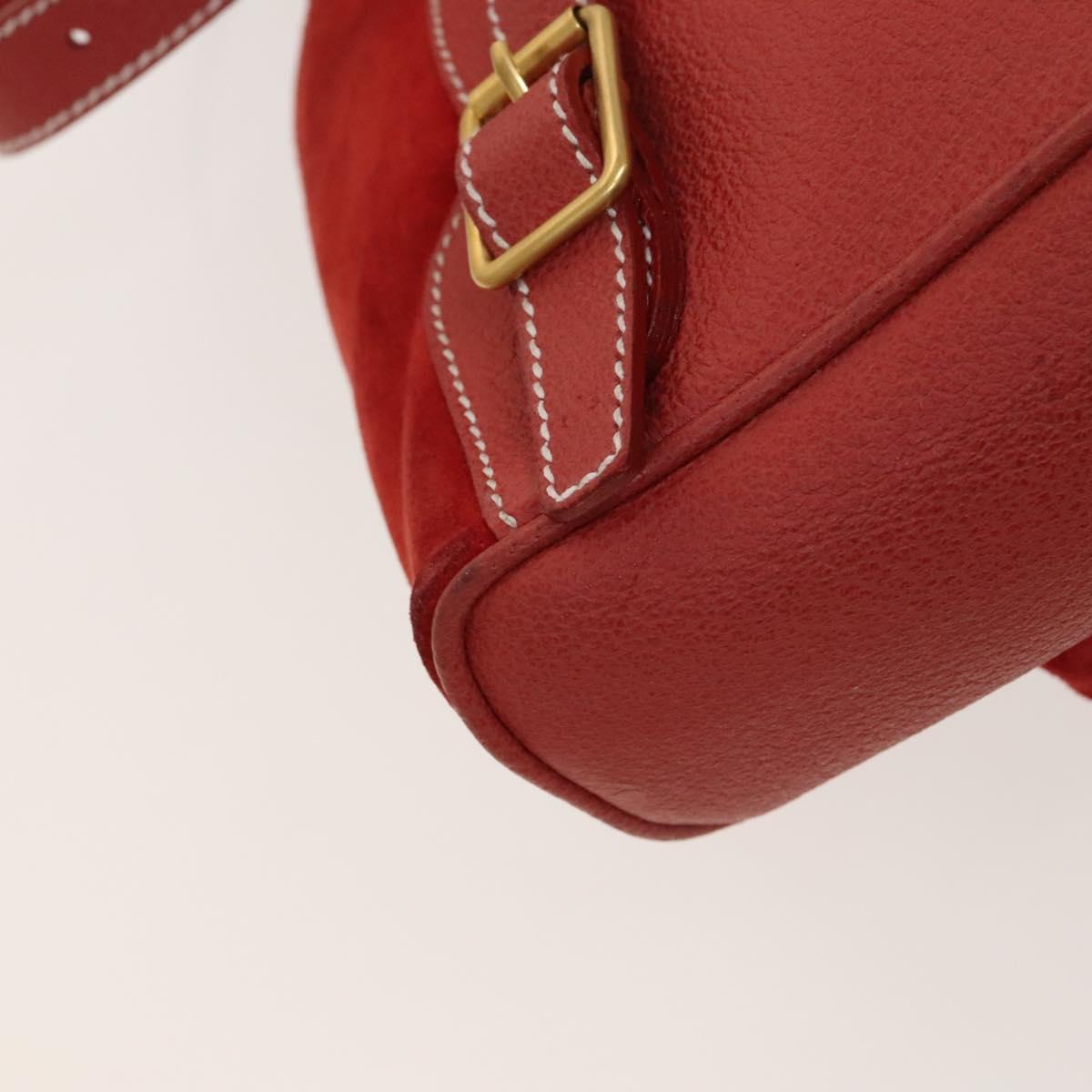 Gucci Bamboo Red Suede Backpack Bag (Pre-Owned)