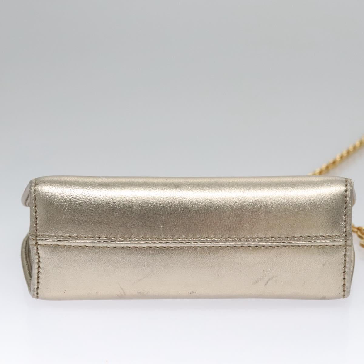 Salvatore Ferragamo Gancini Silver Leather Shoulder Bag (Pre-Owned)
