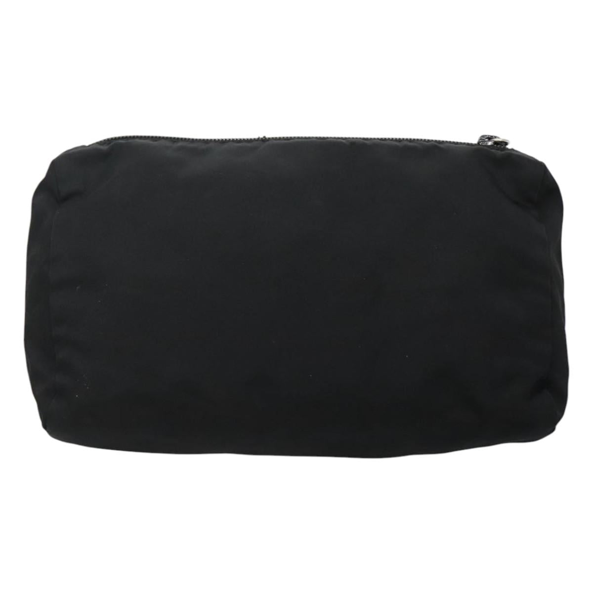 Prada Cosmetic Pouch Black Synthetic Clutch Bag (Pre-Owned)