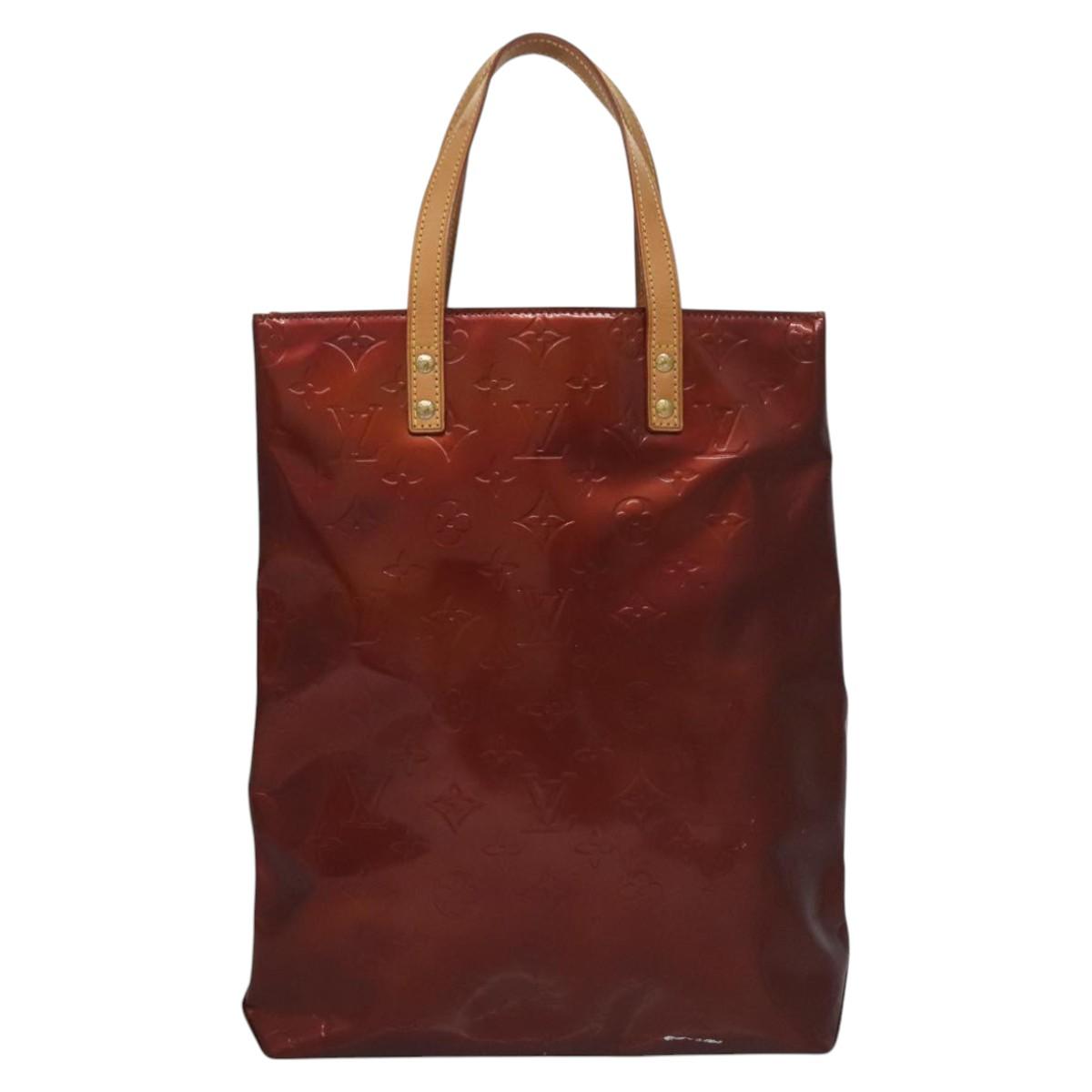 Louis Vuitton Reade Burgundy Patent Leather Handbag (Pre-Owned)