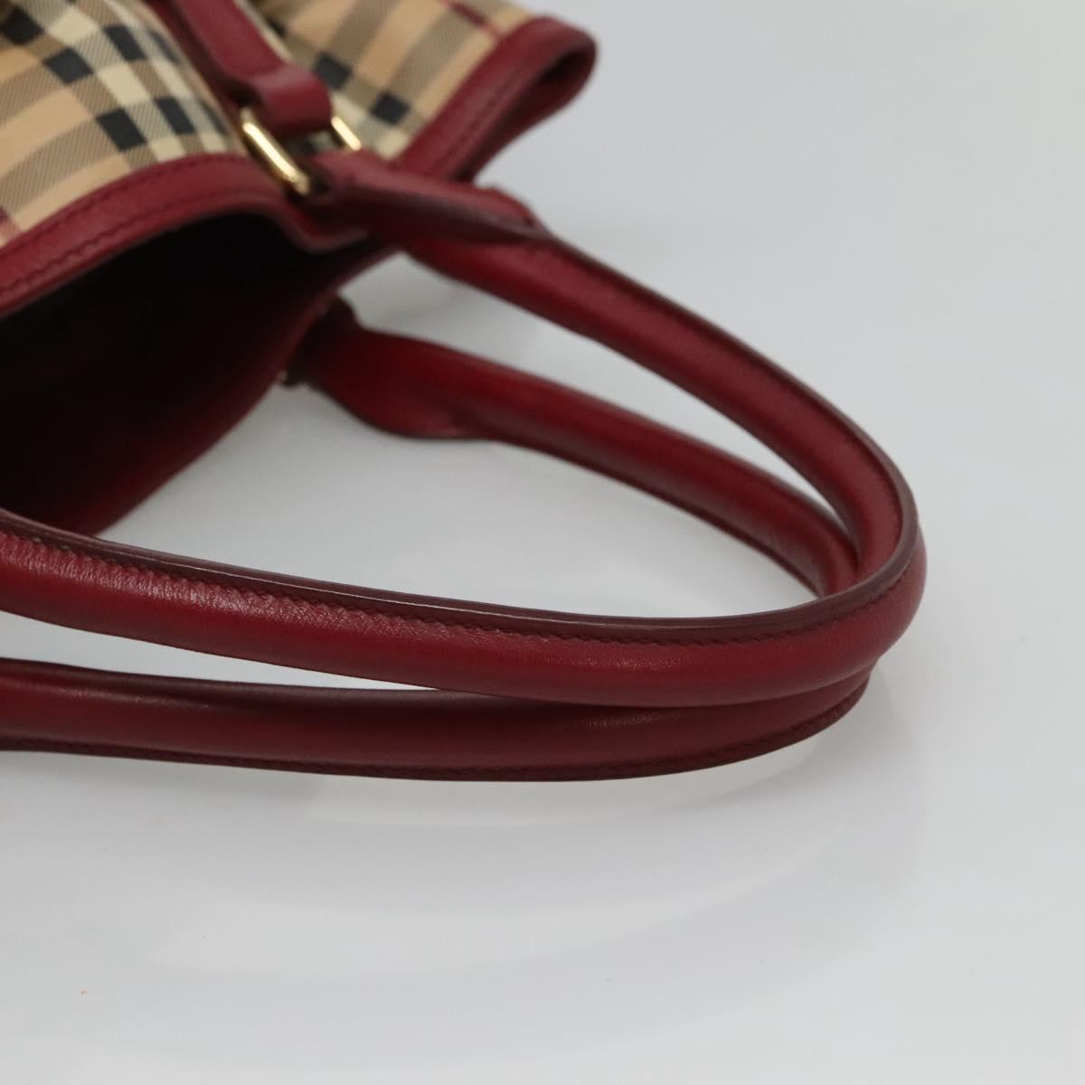 Burberry Haymarket Beige Canvas Handbag (Pre-Owned)