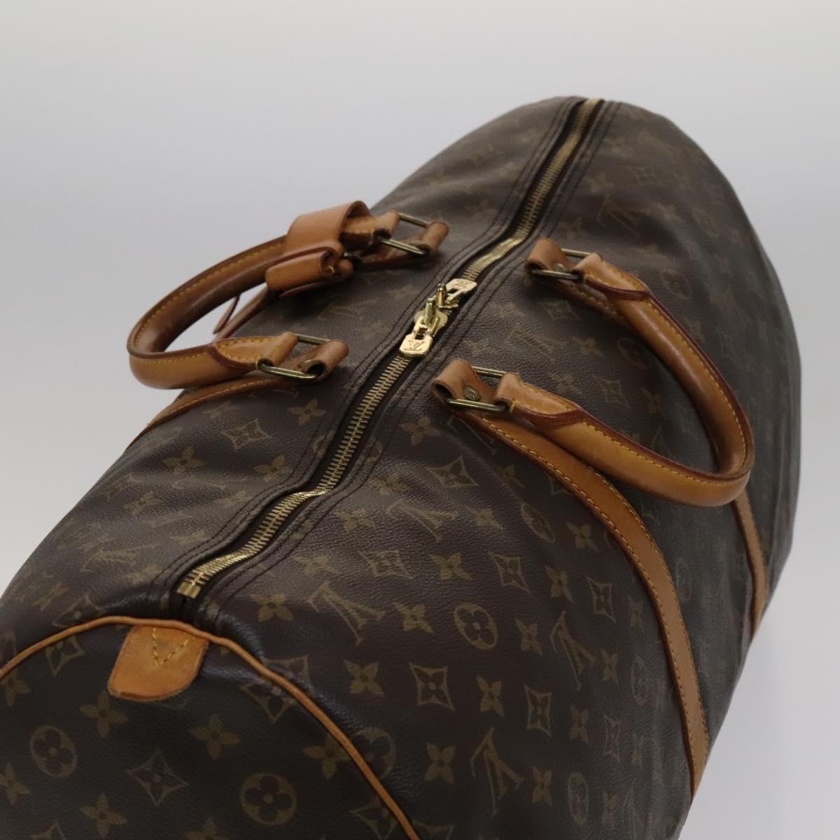Louis Vuitton Keepall 55 Brown Canvas Travel Bag (Pre-Owned)