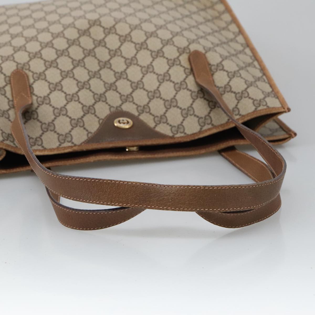 Gucci Cabas Beige Canvas Tote Bag (Pre-Owned)