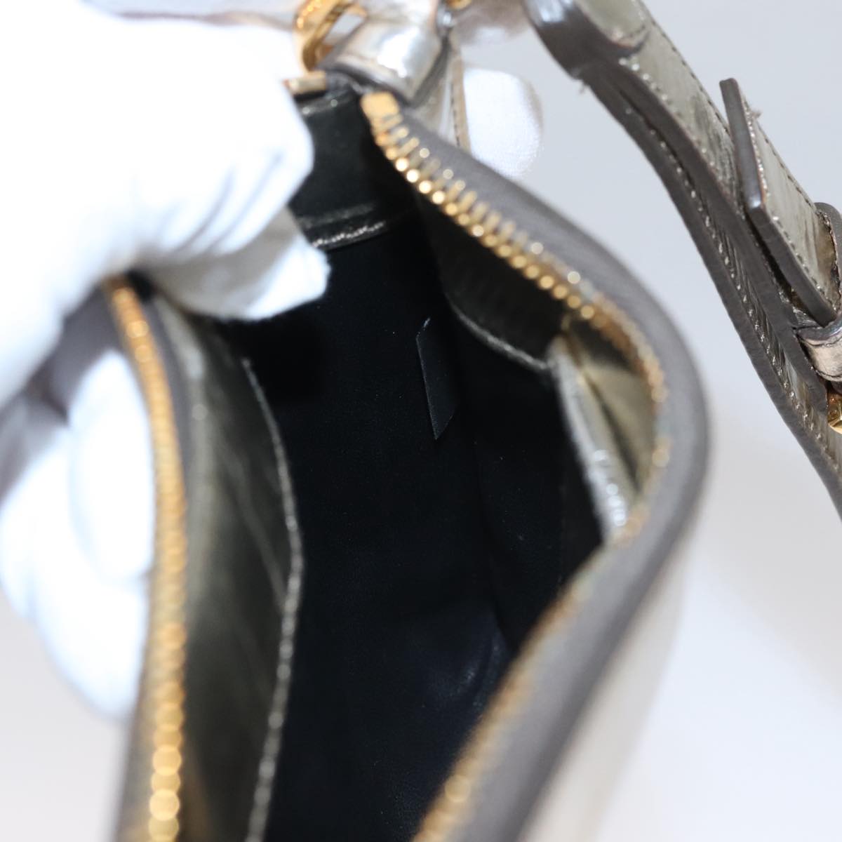 Miu Miu Gold Patent Leather Clutch Bag (Pre-Owned)