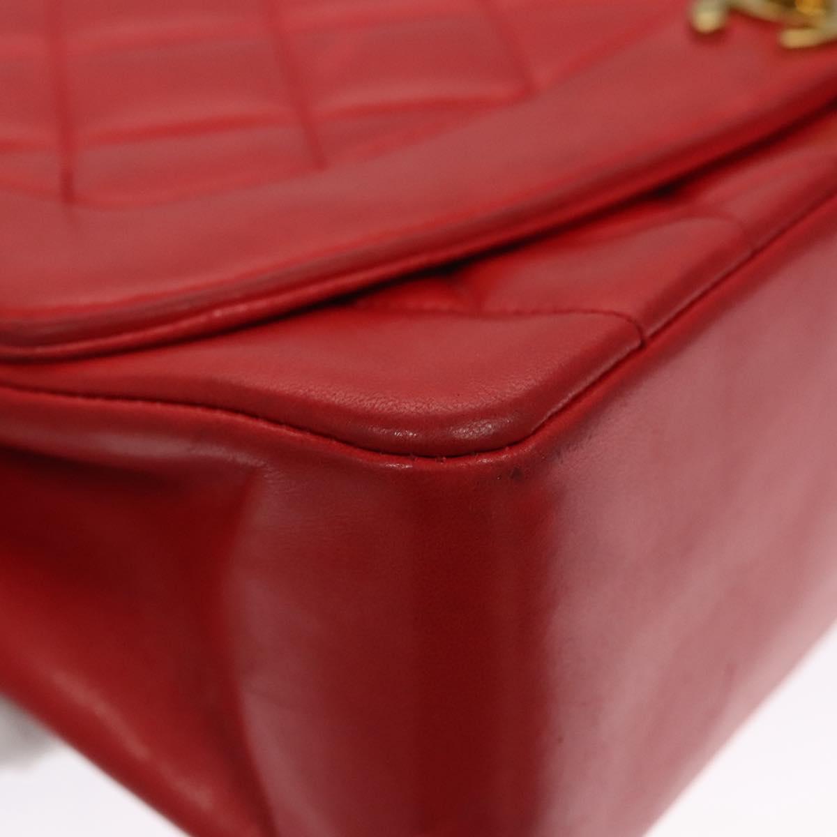 Chanel Diana Red Leather Shoulder Bag (Pre-Owned)