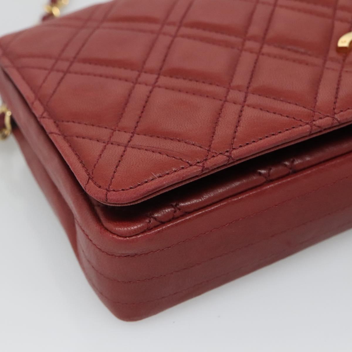 Chanel Single Flap Red Leather Shoulder Bag (Pre-Owned)